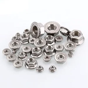 China Factory Fastener Customized Oem Odm M3 M6 M8 M12 M14 High Precision Zinc Black Copper Stainless Steel Hex Flange Nut