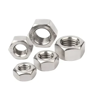 China Factory Price Stainless Steel 304 Hexagon Head Nuts DIN934 DIN555 CLASS4 Metric Right Hand for Mining Healthcare