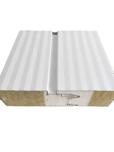 China Galvanized Steel 50mm Polyurethane PU PIR Edge sealed Rock Wool Sandwich Panels for Exterior Roof Factory Building
