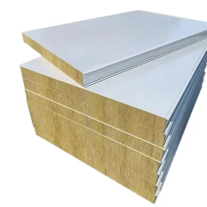 China Made Modern Rock Wool Sandwich Panels 50mm 75mm 100mm for Warehouse Use Heat Preservation Sound Insulation