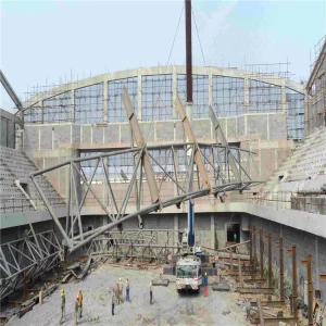 China Steel Structure Factory High Quality Prefabricated Arch Steel Truss Frame Structure Roof Steel Pipe Truss Shed Roofing