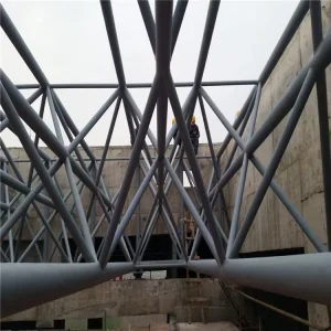 China Steel Structure Supplier Large Span Light Weight Prefabricated Steel Roof Trusses Space Frame Roof