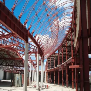 China Steel structure factory Prefab galvanized steel truss structure commercial building large span steel pipe truss roof
