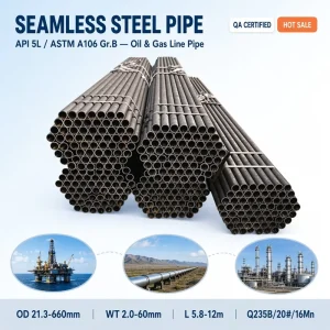 China Supplier Carbon Steel Round Pipe Seamless Welded Circular Hollow Section Tube ERW Q235B A53 A106 API5L