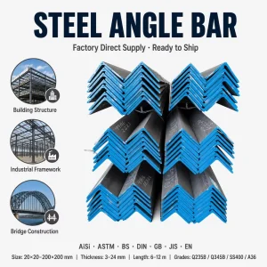 China Supplier Hot Rolled Carbon Steel Angle Bar Equal Unequal L Shape Angle Steel Q235B A36 SS400 S275JR S355JR 20×20-150×150