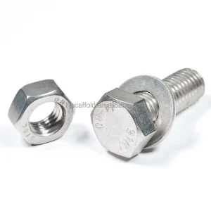China Supplier SS304 UNF Hex-Head Full-Thread Bolts, M4-M20, Plain Finish, with Nut and Washer for Electronic Cabinets