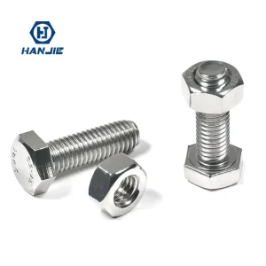 China Supplier Stainless Steel Hex Head UNF Full-Thread Plain-Finish Bolts with a Nut