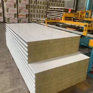 Chinese Water Resistant Eco Friendly Heat Insulation Fireproof Rock Wool Sandwich Panel for Cold Room and Hotel Use