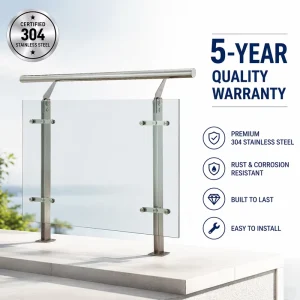 Chofon Indoor Stair Glass Balustrade Stainless Steel Square Post Railing Easy Balcony Modern House Decoration Handrail Mirror