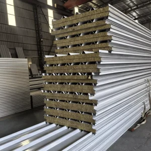 Class A Fire Rated Eco Friendly Rock Wool Sandwich Panel with Color Steel Insulation for Cold Room and Exterior Wall and Roof