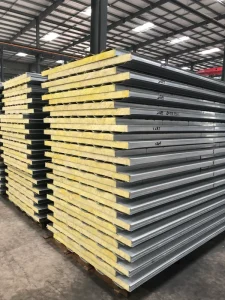 Class A Fire Resistant Galvanized Steel Rock Wool Sandwich Panel for Modular Shipping Container Construction Wall And Roof Board