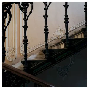 Classic Decor Wrought Iron Guardrail Galvanized Steel Stair Balustrade Residential Duplex Apartment Outdoor Safety Railing