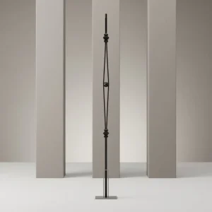 Classic Hollow Wrought Iron Stair Pillars 100cm Villa Balustrade Posts