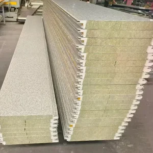 Clean Room Sandwich Panels Rock Wooll 50mm 75mm 100mm Rock Wool Sandwich Panel Wall