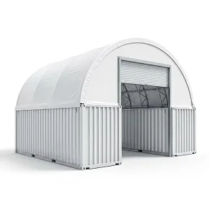 Clear Span 610g PVC UV Resistant Galvanized Arch Shipping Container Storage Tent for Emergency Relief Supply Storage