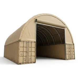 Clear Span 610g PVC UV Resistant Galvanized Arch Shipping Container Storage Tent for Mining Site Equipment Storage