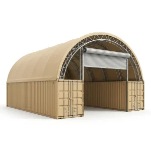 Clear Span 610g PVC UV Resistant Galvanized Arch Shipping Container Storage Tent for Port Logistics Cargo Storage