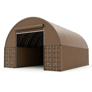 Clear Span Snow Load Heavy Duty Bolt on Steel Frame Curved Dome Container Shelter for Industrial Workshop Storage