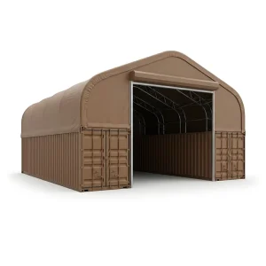 Clear Span Snow Load Heavy Duty Bolt on Steel Frame Gable Container Shelter for Construction Site Storage 3 Car Capacity