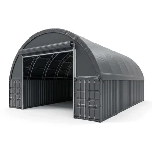 Clear Span Snow Load Resistant Hot dip Galvanized Hoop Steel Structure Canopy for Warehouse Use