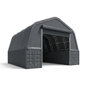 Clear Span Snow Load Resistant Hot dip Galvanized Peak Roof Container Canopy for Industrial Workshop Storage