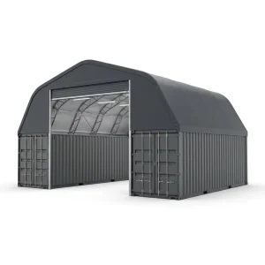 Clear Span Snow Load Resistant Hot dip Galvanized Peak Roof Container Canopy for Mining Site Equipment Storage