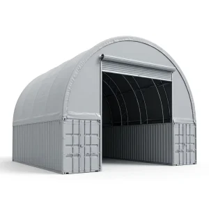 Clear Span Snow Load Resistant Hot-dip Galvanized Steel Hoop Container Canopy for Warehouse and Mining Site Equipment Storage