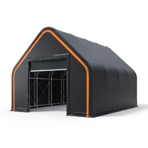 Clear Span Snow Load Resistant Hot-dip Galvanized Steel Structure Peaked Roof Warehouse Storage Shelter for Equipment Repair