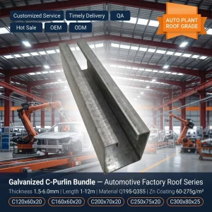 Cold Formed High Strength Q235 Q345 Galvanized Steel Profiles Structural Carbon C Shaped Steel Purlin