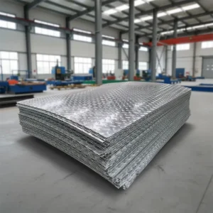 Cold Rolled Galvanized Checkered Steel Sheet ASTM CE JIS BIS Certified Workshop Floor Stair Step Anti-skid Welding Cutting