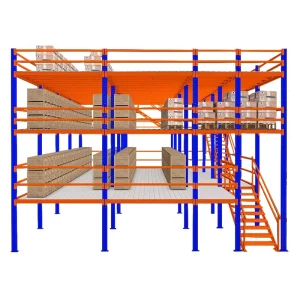 Cold-Rolled Steel Heavy-Duty Adjustable Anti-Rust 2-3 Layer High-Load-Capacity Warehouse Mezzanine Floor Racking