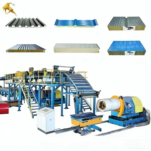 Cold Room Insulation PU PUR PIR Polyurethane Sandwich Panel Manufacturing Line Automatic Adjustable 3 15m min Easy To Operate