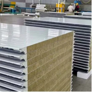 Color Coated Steel Face Rock Wool Panel with Polyurethane Side Edge Seal