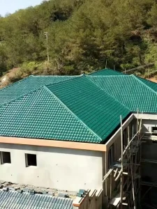 Color Coated Zinc PVC Galvanized Steel Corrugated Roof Tiles Traditional ASA Building Roof Panels for Residential Temples