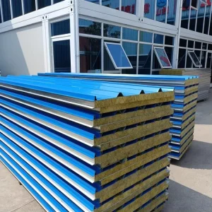 50mm Rock Wool Sandwich Panel Wall Fire Protection Clean Room Sandwich Panels for Prefabricated Warehouse