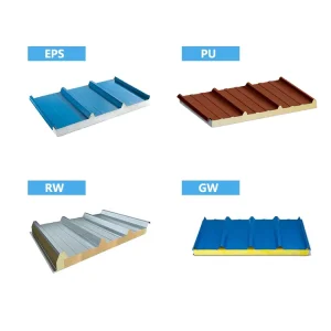 Color Steel Metal Sandiwich Panel Insulated XPS EPS PU Rock Wool Glass Wool Wall Roof Sandwich Panel