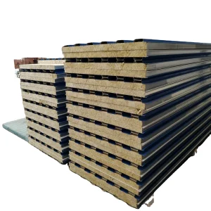 Color Steel Metal Sandwich Panel Price Board Insulated Eps Pu Rock Wool Glass Wool Wall Roof Sandwich Panel Fireproof