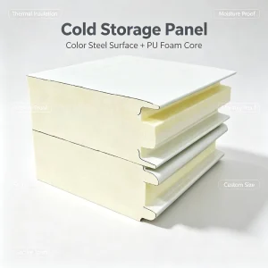 Color Steel PU Wall Roof Integrated Panels B1 Fire Rated Cold Room Panels for Agricultural Farm Cold Storage