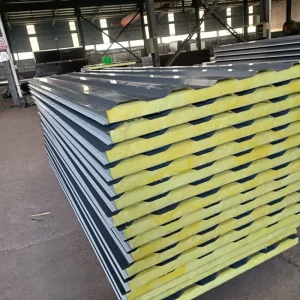 Color Steel Plate Rock Wool Construction Building Materials Sandwich Panel For Container House