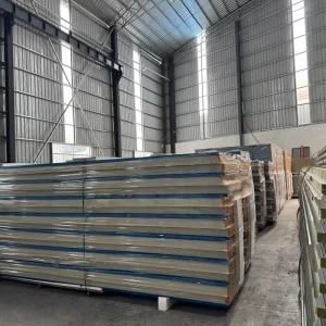 Color Steel Rock Wool Fireproofing Sandwich Floor Wall Panel Board Out Door Building Material