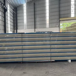 Color Steel Tile Rock Wool Sandwich Panels with High Bulk Density Customizable Suitable for Wall and Roof Installation
