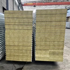 Color exterior wall panel 30 150mm fireproof and heat insulating rock wool sandwich panel for wall factory