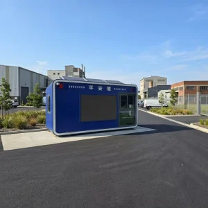 Commercial Center Security Guard Room Prefabricated Mobile Steel Container House Custom Sentry Box CE ISO Certified