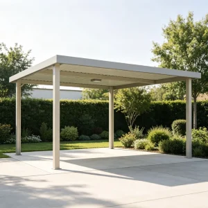 Commercial Integrated Steel Structure Carport Shed Steel Castings 5 Year Warranty Modern Design Guided Drawing Installation
