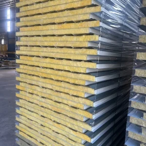 Commercial Project Fireproof Eco Friendly Rock Wool Sandwich Panel for Cold Room Hotel Warehouse Outdoor Living Room