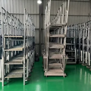 Compact Multi Step Boarding Stairs with Non slip Treads for Chemical Plant Loading Platform Safe Access