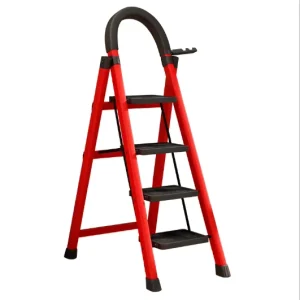 Compliant 2-6Step Steel Domestic Ladder with Folding Design 150kg Load Capacity Portable Modern