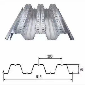 Concourses Floor Composite Steel Decking Frame 915mm Galvanized Metal Steel Deck Panels for Building