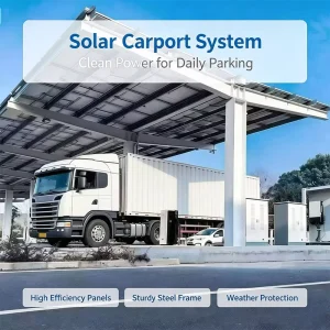 Concrete Foundation Carbon Steel Anodized Solar Parking Canopy for Large-Scale Public Parking Lots