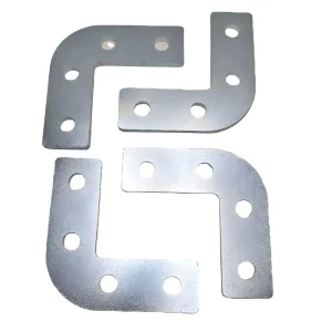 Connection Assembly Mechanical Parts Q235 Steel Galvanized Stamping Parts 4 hole L shaped Connector Sheet Metal Fabrication